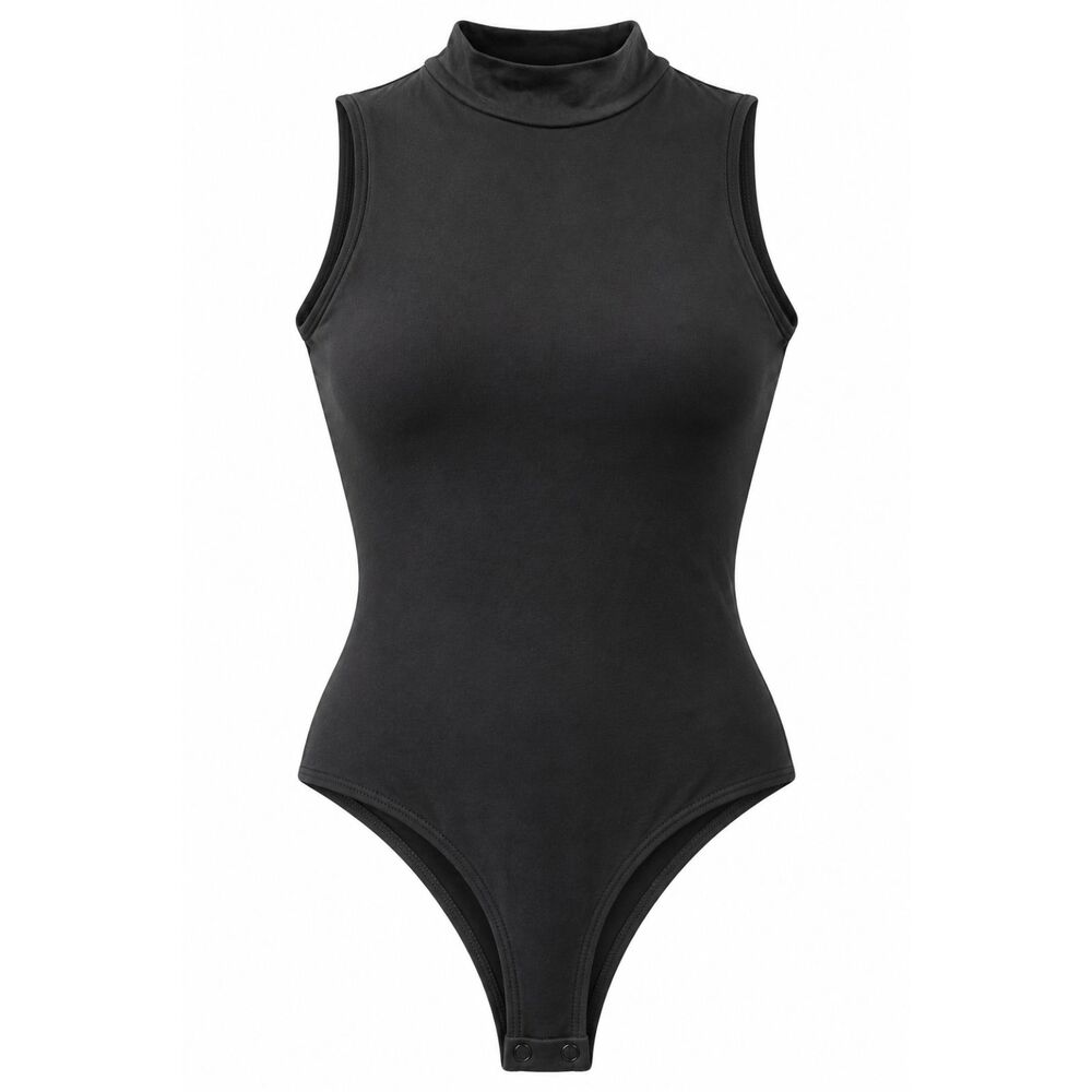 Madewell Black Mock Neck Sleeveless Bodysuit